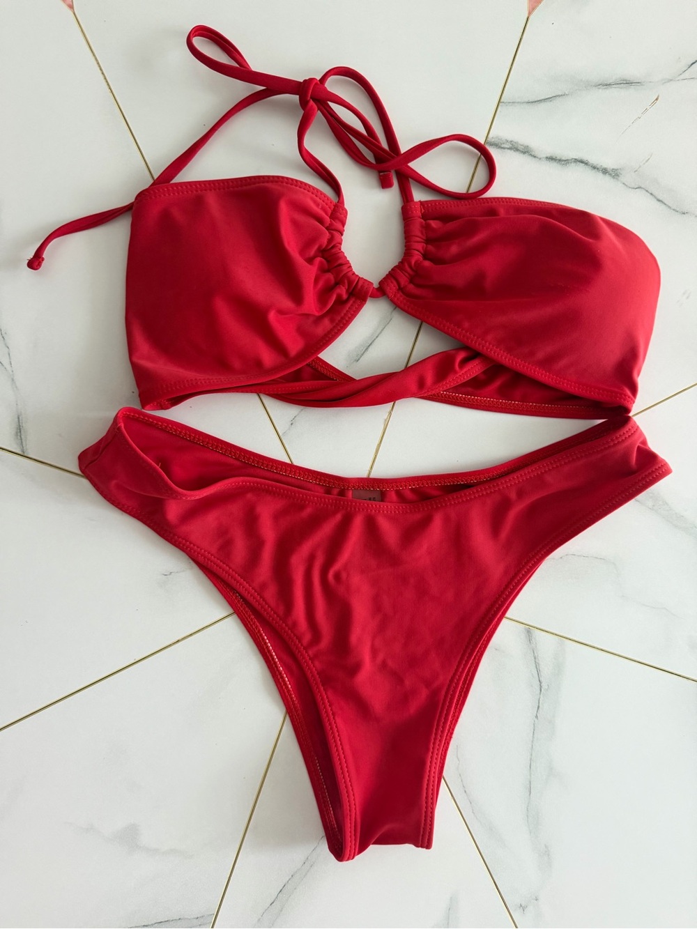 Red Two-Piece Bikini Set - Picture 9 of 9